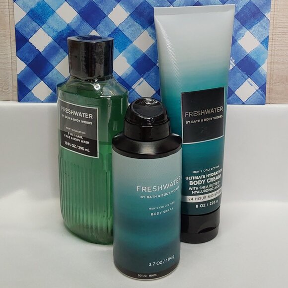 BATH & BODY WORKS 'FRESHWATER' 3-PIECE GIFT SET BODY WASH, LOTION & SPRAY MIST - Picture 6 of 16